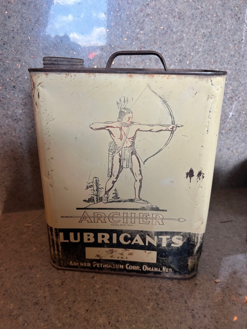Archer Lubricants Vintage Metal Oil Can - Cream & Black - Picture 2 of 5